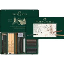 Faber-Castell Pitt Monochrome Karakalem Eskiz Çizim Seti 33 Parça