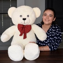Odea 100 cm Boyunda Sevimli Peluş Ayı, Papyonlu Tasarımı ile Sarılmalık Büyük Oyuncak