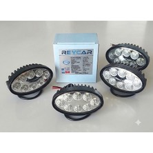 Reycar 4 Adet Ultra Parlak Oval Led Çalışma Lambası Off-Road İş Makinesi Traktör Tepe Lambası IP67 Su Geçirmez