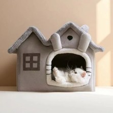 Odea Katlanabilir Peluş Kedi Evi, 45X45 cm Yumuşak Yatak