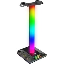 Odea Rgb Işıklı Kulaklık Tutucu, USB Hub ile Dokunmatik Kontrol ve Kaymaz Taban