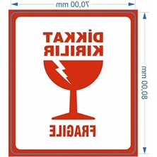 Odea Kırılır Uyarı Etiketi - 70MM x 80MM, 250 Adet