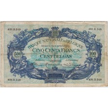 Banknoting Belçika 500 Frank 1934 Temiz+
