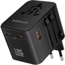 Odea 25W Gan Hızlı Şarjlı Universal Seyahat Adaptörü, 2x Usb-C + 1x Usb-A