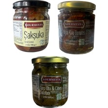 Çınar Food 3'lü 210 cc Set (1 Adet Şakşuka, 1 Adet Yağda Kuru Domates, 1 Adet Turp Otu ve Cibes Salatası)