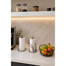 Edora Home 3’lü Set Siyah Kuğu Peçetelik Dik Kağıt Havluluk Oval Köşeli Meyve Sepeti Mutfak Seti