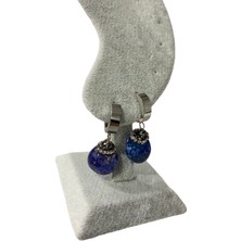 Cesicey Lapis Doğaltaş Çelik Küpe (Gümüş Renk Kararmaz)