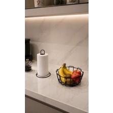 Edora Home 2’li Set Siyah Dik Kağıt Havluluk Oval Köşeli Meyve Sepeti Mutfak Seti