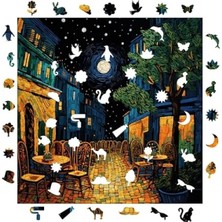 Odea Ahşap Puzzle - Van Gogh Kafe Terasta Gece - 353 Parça, 29 x 29 cm