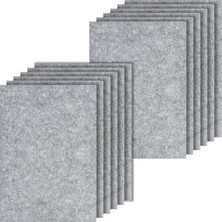 Odea Gri Renkli 2 mm Kalınlıkta Keçe Mat, 20 x 30 cm Boyutunda 12 Adet El Işi Keçesi