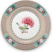 Pip Studio Blushing Birds Haki Porselen Pasta Tabağı 17 Cm Modern Desenli Zarif Sunum