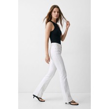 Rays Beyaz Yüksek Bel Flare Jean 826