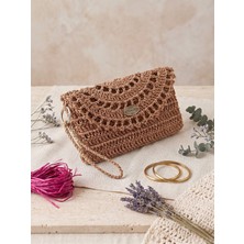 Talin Handmade Hasır El Çantası 16X22 cm | Çelik Kapamalı El Yapımı Örgü Clutch Çanta