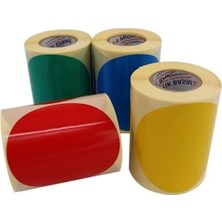 Odea Kuşe Daire Renk Baskılı Çap Etiketi 100MM Daire Ölçülerinde Yuvarlak Çıkartma Sticker Ruloda 250 Adet Kendinden Yapışkanlı Rulo Etiketi Barkod Yazıcılar ile Uyumlu 40MM Kuka (Sarı)