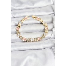 Senson Lotus Model Pirinç Gold ve Pembe Renk Kadın Bileklik - Lisinya
