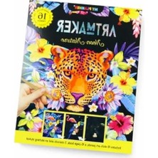 Odea 16 Panel Kazımalı Boyama Seti, Şablon ve Kalemli Scratch Art