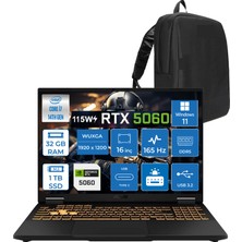 Asus Tuf Gamıng F16 / RTX5060 8gb 115W / I7-14650HX / 16GB DDR5-5600 Ram / 1tb Nvme M.2 SSD / 16-Inch, Wuxga Fhd+