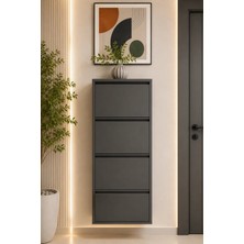 Effe Yapı Dekor Antrasit 4 Kapaklı Metal Ayakkabılık