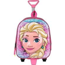 Dzc Kuzenler Avm 30X18X10 cm Çekçekli Elsa Sırt Çanta Pembe Mor Kız Çocuk Anaokulu Çantası