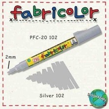 Zig Fabricolor Gümüş Kumaş Boyama Kalemi 2mm Özellikli PFC-20 102 Modeli
