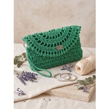 Talin Handmade Hasır El Çantası 16X22 cm | Çelik Kapamalı El Yapımı Örgü Clutch Çanta