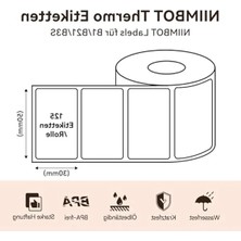 Odea 50X30 mm Kendinden Yapışkanlı Termal Etiketler, Okul ve Ofis Kullanımı Için