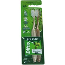Difaş Bio Dent Yumuşak 2'li Diş Fırçası Bio Bazlı Beyaz Renkli Çevre Dostu