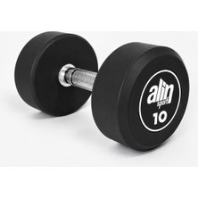 Alin Sport Kauçuk Kaplı 10 KG Profesyonel Olimpik Dambıl Siyah Renkli Metal Tutma Yeri