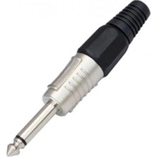 Odea Gümüş Renkli 6.3 mm Metal Mono Gitar Jack Fişi