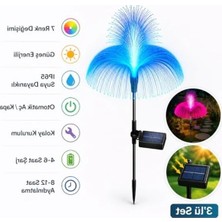 Odea LED Bahçe Lambası Seti, 3'lü Denizanası Tasarım, 7 Renkli Işık