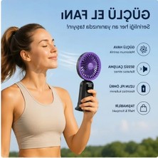 Odea 5 Kademeli Güçlü Mini El Fanı, Taşınabilir ve Şarjlı