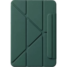 TKÇ Mey Ithalat®   iPad 2025 10.9 10.nesil (A16) Edz Manyetik Standlı Tablet Kılıfı - Koyu Yeşil