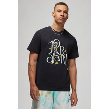 Nike Jordan Mens Tee Grafik Baskılı Pamuklu Erkek Tişört Siyah
