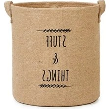 Odea Jüt Silindir Sepet - 30X31 Cm, Dekoratif ve Şık