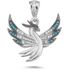 Silverize Anka Kuşu Beyaz Altın Kaplama Gümüş Kolye SR503