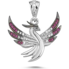Silverize Anka Kuşu Beyaz Altın Kaplama Gümüş Kolye SR505