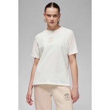 Nike Air Jordan Paris Saint Germain Mens Tee Grafik Baskılı Erkek Günlük Tişört Krem
