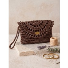 Talin Handmade Hasır El Çantası 16X22 cm | Çelik Kapamalı El Yapımı Örgü Clutch Çanta