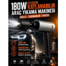 Deanb 180W Şarjlı Araç Yıkama Makinesi 203PSI Katlanabilir Tazyikli Su Pompası Köpüklü Oto Yıkama Tabancası