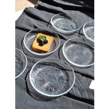 Qualitev 6\'lı Cam Kase Mini Kahvaltılık Çerezlik Meze Tabağı 12 cm Ikramlık- Linya
