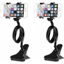 3b Trend 2 Adet Akrobat Telefon Tutucu Siyah Spiral Gövdeli Esnek Telefon Stand Video Izleme Aparatı