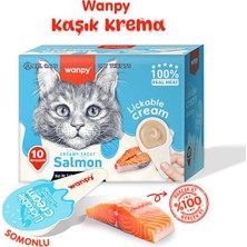 Wanpy Somon Balıklı Kaşıklı Krema Kedi Ödül Kreması 10X16GR