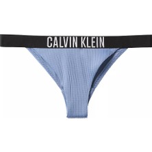 Calvin Klein Kadın Logo Imzalı Elastik Bel Bantlı Mavi Bikini Altı LV00Q61213-44J
