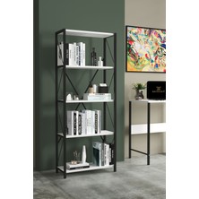 The Violett Rosa 5 Raflı Metal Kitaplık