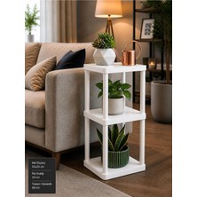 Sakura 3 Katlı Çiçeklik Saksılık Beyaz