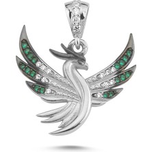 Silverize Anka Kuşu Beyaz Altın Kaplama Kolye SR501