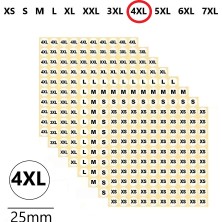 Jokey Kırtasiye Yuvarlak Mağaza Giysi, Beden Etiketi (210 Adet) ÇAPI-25MM Kendinden Yapışkanlı (Beden Seçenekli)