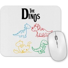 Dekado The Dinos White Dinozorlar Mouse Pad