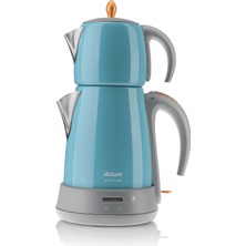 Arzum AR3019 Marin Renkli Çaycı Klasik Çay Robotu 0.7 L Çelik Demlik ve 1.8 L Su Isıtıcısı