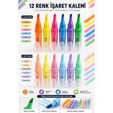 ArtMaster Fosforlu Kalem 12 Renk 1 Paket Fixpoint Pastel ve Canlı Renkler 12 Renk Işaret Kalemi 12 Li Fosforlu Kalem Okul Ofis